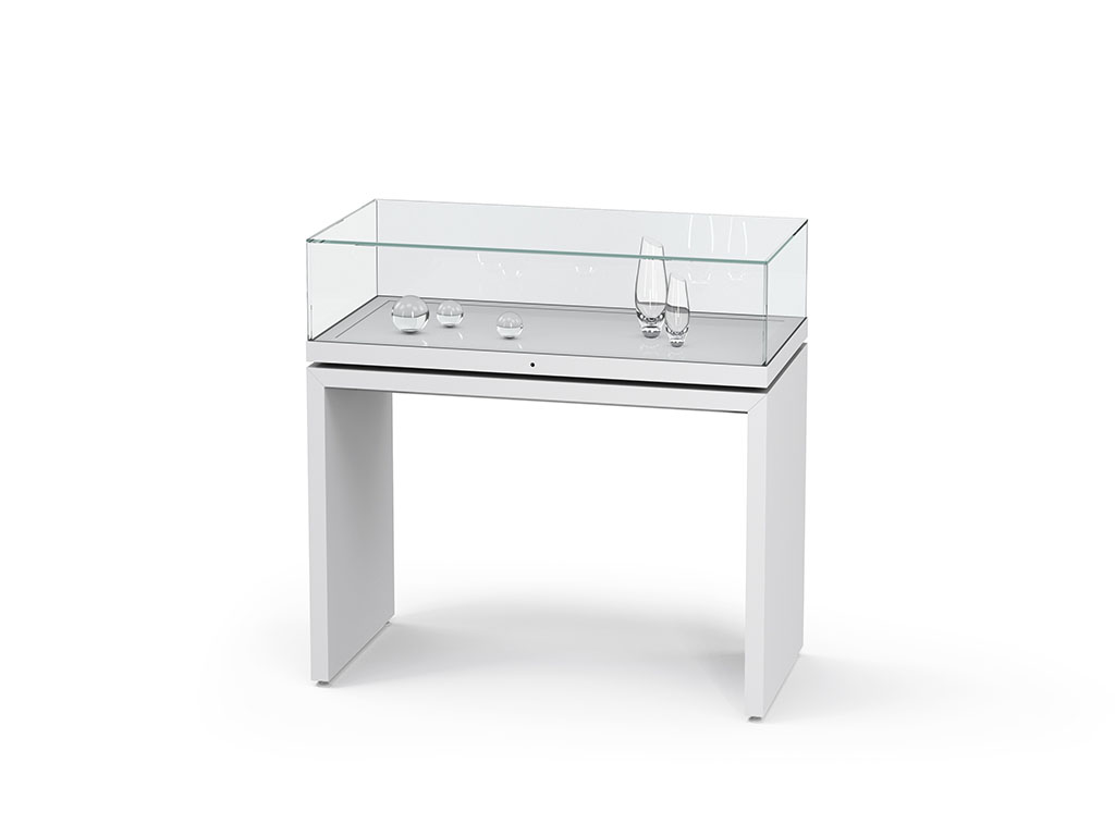 Tischvitrine Ganzglas mit Wangen 1000